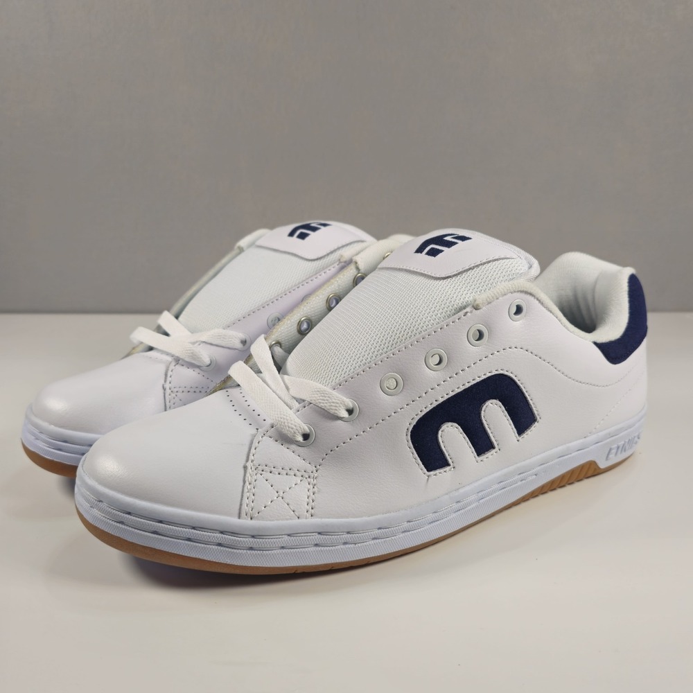 Etnies Calli-Cut Skate Shoes Mens 13 White Navy Gum Leather Sneakers New No Box‎